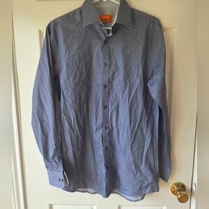 Tallia Men's Navy Button Up 15 32/33 Slim Fit NWT $90